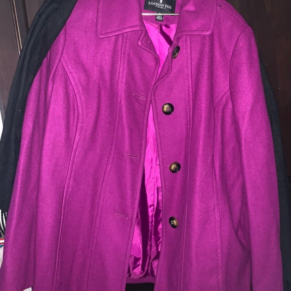 London fog magenta wool blend coat xl - Picture 2 of 4